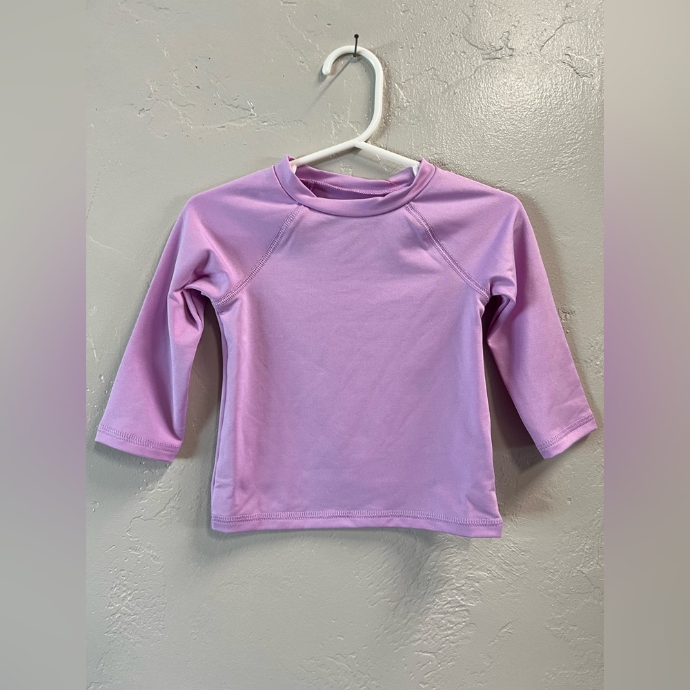 Cat & Jack Baby Toddler Purple Long Sleeve Rash Guard Swim Top 12Mo 18Mo